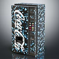 Coca-Cola Commercial Vending Machine With Pixel Art Design Black And Blue Exterior For Beverage Dispensing