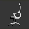 High Back Mesh Office Chair With White Base Swivel Design And Armrests
