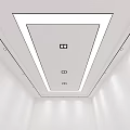 Modern Ceiling Design With Recessed Lighting LED Strip Lights And Clean White Finish 3d model