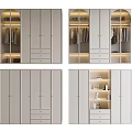 Modern Functional Wardrobe Design With Sliding Doors Drawers Hanging Space And LED Lights