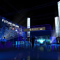 Blue Toned Tech Stage For Future Beijing Event 3d model