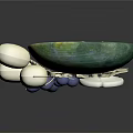 Elegant Jewelry Hairpin with Green Gemstone White Pearls Blue Beads and Silver Flower Decoration