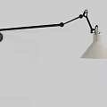 Modern Adjustable Wall Lamps With Black Metal Arms And White Shades
