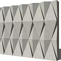 Modern White Geometric 3D Background Wall With Abstract Triangular Patterns 3d model