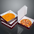 Delicious Pizza With Fresh Toppings In Open Box And Stacked Pizza Boxes