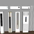 Various Styles of Modern Air Conditioner Fans Including Wall Mounted Standing Tower and Cabinet Designs