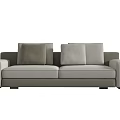 Modern Two Seater Sofa With Light Gray Upholstery And Comfortable Cushions 3d model
