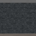 Decorative Black Stone Background Wall with Irregular Blocks and Natural Texture 3d model