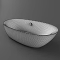 Modern White Oval Shaped Freestanding Bathtub With Sleek Smooth Surface Design 3d model