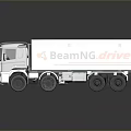 White And Gray BeamNGdrive Box Truck With Multiple Wheels Exterior Design