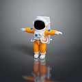 Game Movie Character Astronaut In White Helmet And Orange Spacesuit Arms Outstretched