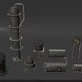 Heavy Duty Industrial Processing Equipment Including Towers Storage Tanks Pipes And Metal Structures