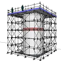 High Quality Hardware Tools for Large Tank Construction with Scaffolding and Worker 3d model