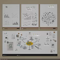 Creative Wall Featuring Hand Drawn Charts Mind Maps and Work Sketches