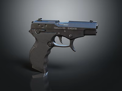 Security SAX03 Pistol With Black Textured Grip And Modern Design 3d model