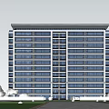 Modern High Rise Residential Building With Glass Windows And Lush Green Surroundings