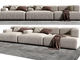 Modern Three-Seat Sofa 3d model