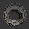Ornate Decorative Column With White And Gold Spiral Pattern Carved Base And Capital
