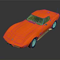 Classic Orange Sports Car With Sleek Design Black Windows And Silver Wheels