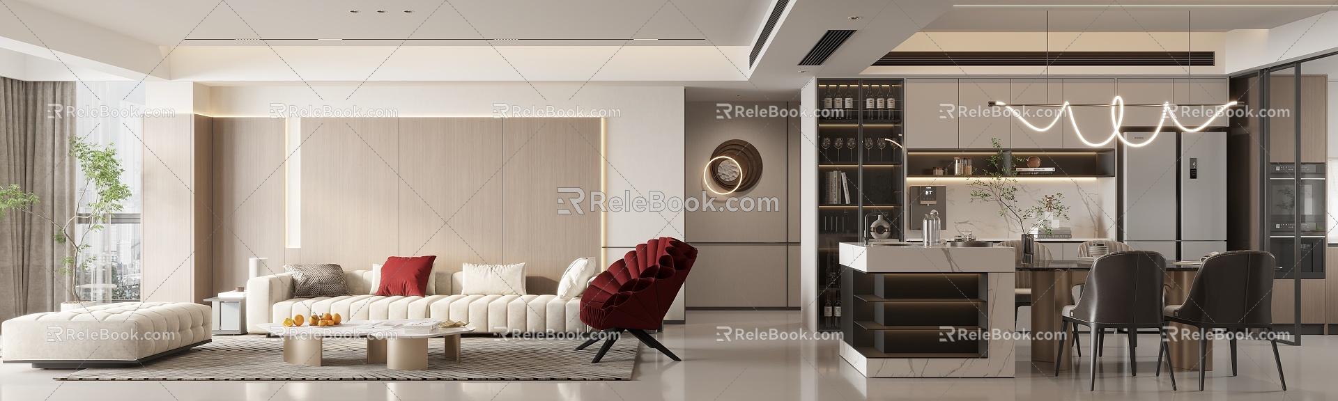 Light luxury restaurant 3d model