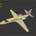 White Small Airplane Model With Detailed Design And Grey Background Surface 3d model