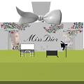 Dior Beauty Display Area With Miss Dior Floral Decor And White Workstations