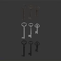Elegant Key Shaped Jewelry Pieces In Silver And Black Designs For Collection
