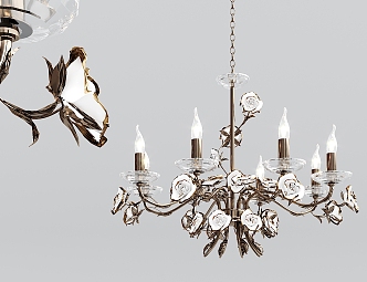 European-style chandelier flower multi-head chandelier 3d model