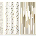 Modern Decorative Room Dividers With Different Geometric Patterns And Gold Lines 3d model