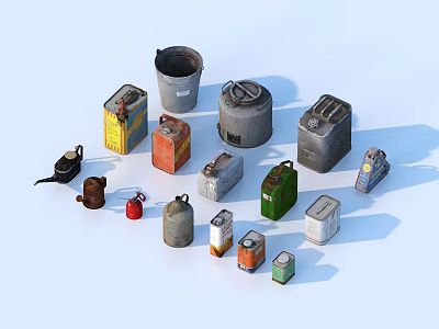 Colorful Household Storage Containers In Various Sizes And Materials For Daily Use 3d model