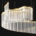 Modern Elegant Crystal Chandelier With Curved Spiral Structure And Layered Glass Lighting