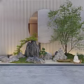 Modern landscape sketch courtyard sketch 3d model