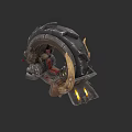 Futuristic Military Tank 3D Model With Mechanical Armor And Yellow Lights
