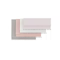 Soft Colored Curtains With Decorative Ball Trim And Layered Hanging Design For Interior Decoration