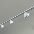Modern White Track Mounted Downlights Spotlights with Adjustable Illuminated Ceiling Heads 3d model
