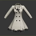 Elegant White Double Breasted Coat with Flared Hem for Everyday Wear