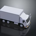 White 3D Truck Model With Reflective Surface On Dark Background 3d model