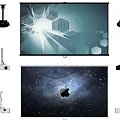Modern Projector Projection Curtain 3d model