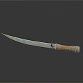 Carved Sculpture Knife With Metal Blade Wooden Handle On Dark Background