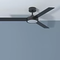 Modern Black Ceiling Fan With Light And Blades For Home Interior Design
