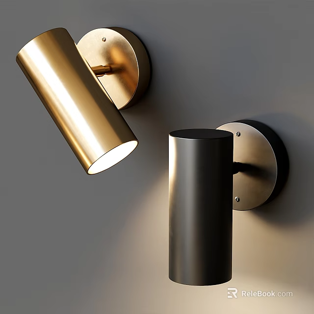 Modern Gold And Black Metal Wall Sconces With Warm Light For Home Decor 3d model 