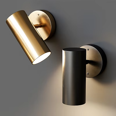 Modern Gold And Black Metal Wall Sconces With Warm Light For Home Decor 3d model