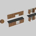 Stylish Wooden Kitchen Cabinets With Open Shelves Drawers And Black Countertop
