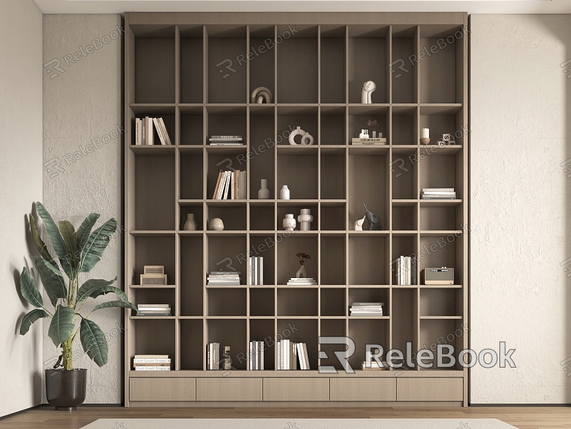 Modern Simple Bookcase Decorative Cabinet model