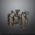 Colorful Artistic Robot Design With Mechanical Limbs And Decorative Joints