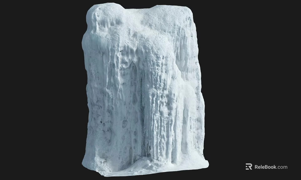 Natural Garden Landscape Rock Feature With White Icicle Like Vertical Texture 3d model 