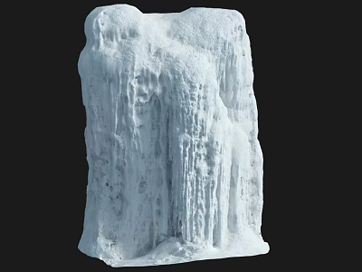 Natural Garden Landscape Rock Feature With White Icicle Like Vertical Texture 3d model