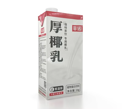 Feinuo Thick Coconut Milk Plant Protein Beverage in 1L Carton Packaging 3d model