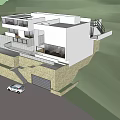 Modern Detached Villa With Hillside Setting White Exterior Staircase And Roof Terrace