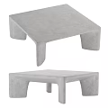 Modern Concrete Coffee Tables With Minimalist Design And Different Sizes 3d model